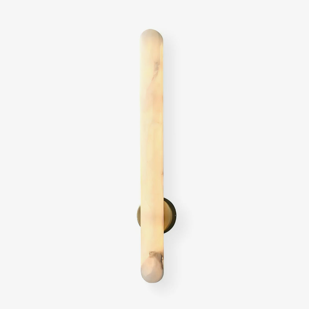 Minimalist Alabaster LED Wall Sconce With Brass Finish 1