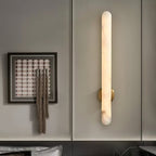 Minimalist Alabaster LED Wall Sconce With Brass Finish 3
