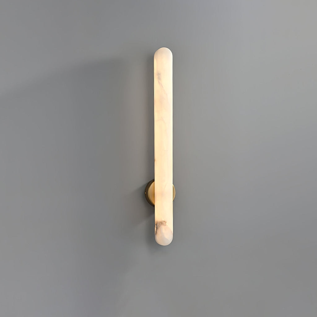 Minimalist Alabaster LED Wall Sconce With Brass Finish 6