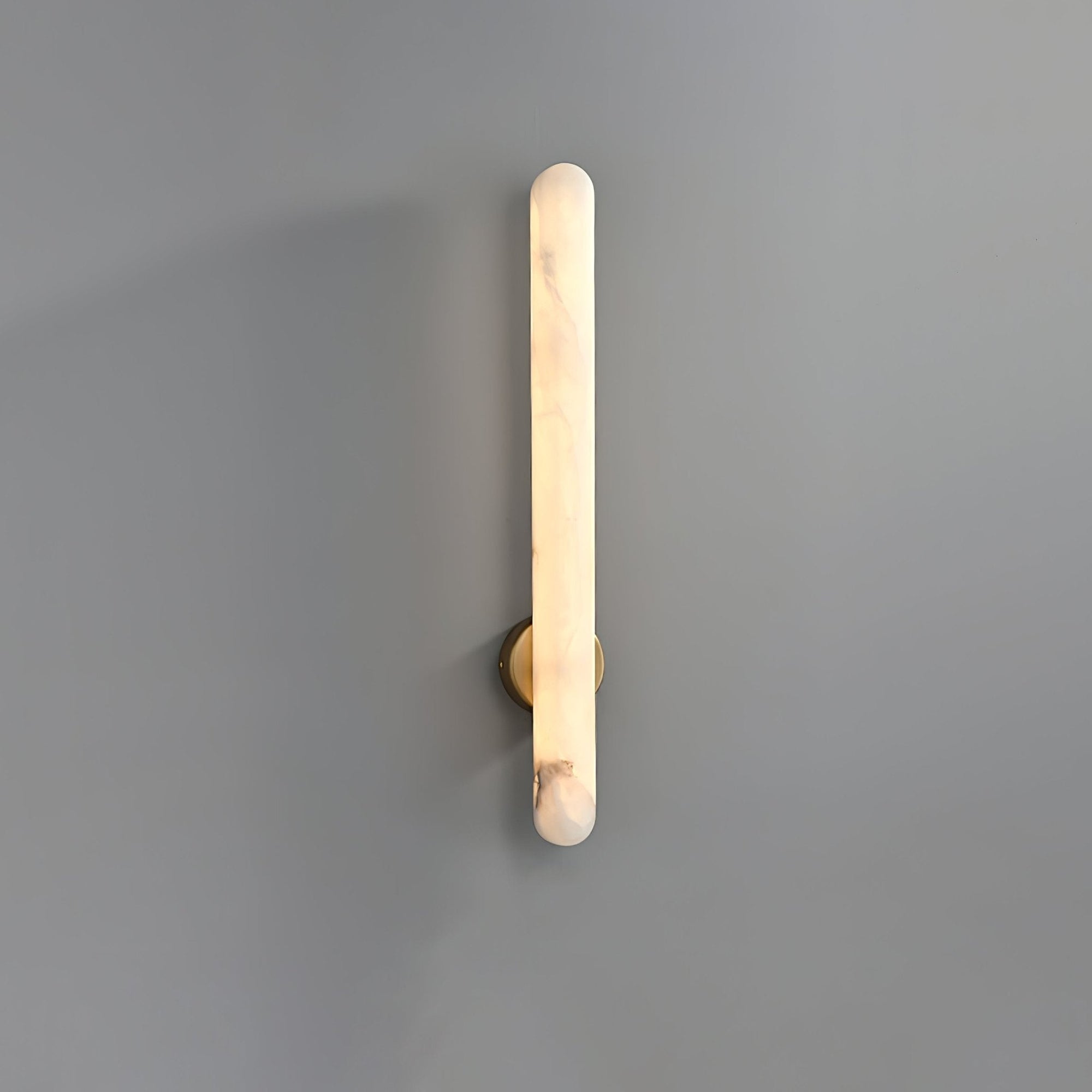 Minimalist Alabaster LED Wall Sconce With Brass Finish 6