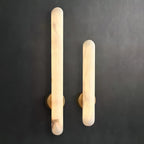 Minimalist Alabaster LED Wall Sconce With Brass Finish 7