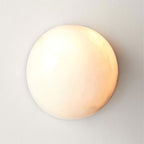 Minimalist Alabaster Wall Sconce Soft Glow Metal Finish 0