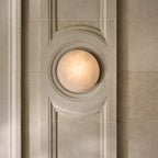 Minimalist Alabaster Wall Sconce Soft Glow Metal Finish 6