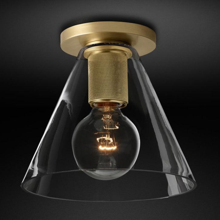 Minimalist Ceiling Light Brass Clear Glass Simple Design 0