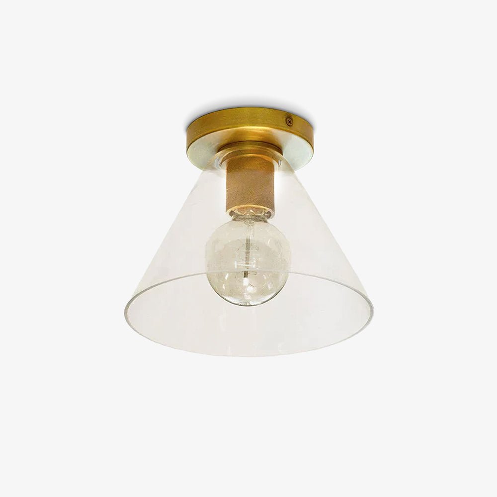 Minimalist Ceiling Light Brass Clear Glass Simple Design 1