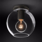 Minimalist Ceiling Light Brass Clear Glass Simple Design 11