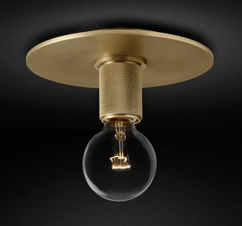 Minimalist Ceiling Light Brass Clear Glass Simple Design 12