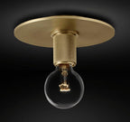 Minimalist Ceiling Light Brass Clear Glass Simple Design 12