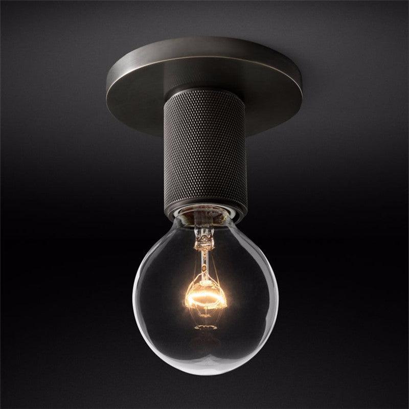 Minimalist Ceiling Light Brass Clear Glass Simple Design 13