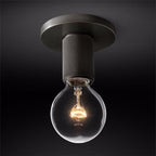 Minimalist Ceiling Light Brass Clear Glass Simple Design 13