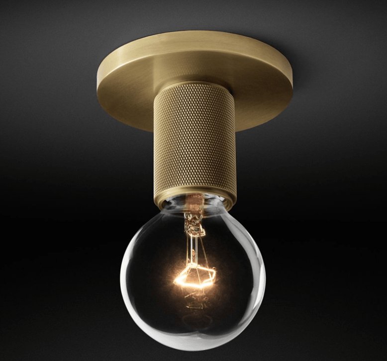 Minimalist Ceiling Light Brass Clear Glass Simple Design 14