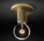 Minimalist Ceiling Light Brass Clear Glass Simple Design 14