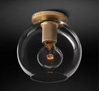 Minimalist Ceiling Light Brass Clear Glass Simple Design 8