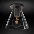 Minimalist Ceiling Light Brass Clear Glass Simple Design 9