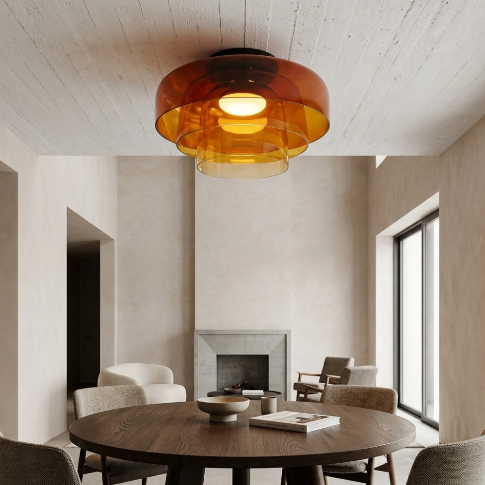 Minimalist Ceiling Light Integrated LED Smoked Glass  9990