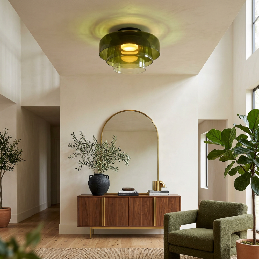 Minimalist Ceiling Light Integrated LED Smoked Glass  9992