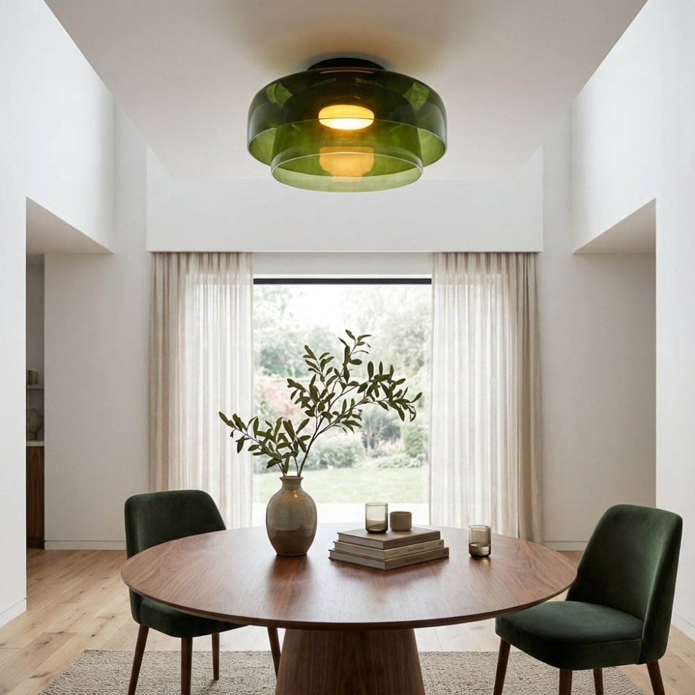 Minimalist Ceiling Light Integrated LED Smoked Glass  9995