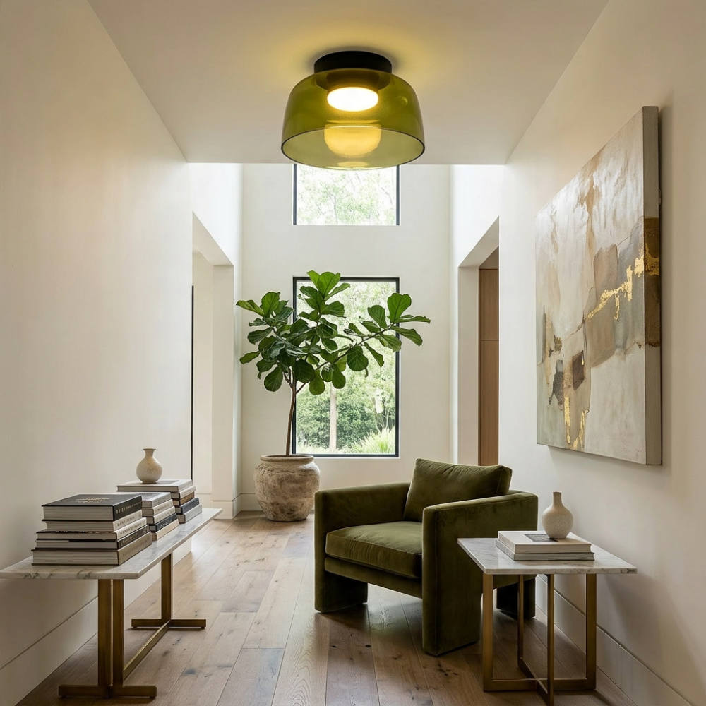 Minimalist Ceiling Light Integrated LED Smoked Glass  9996