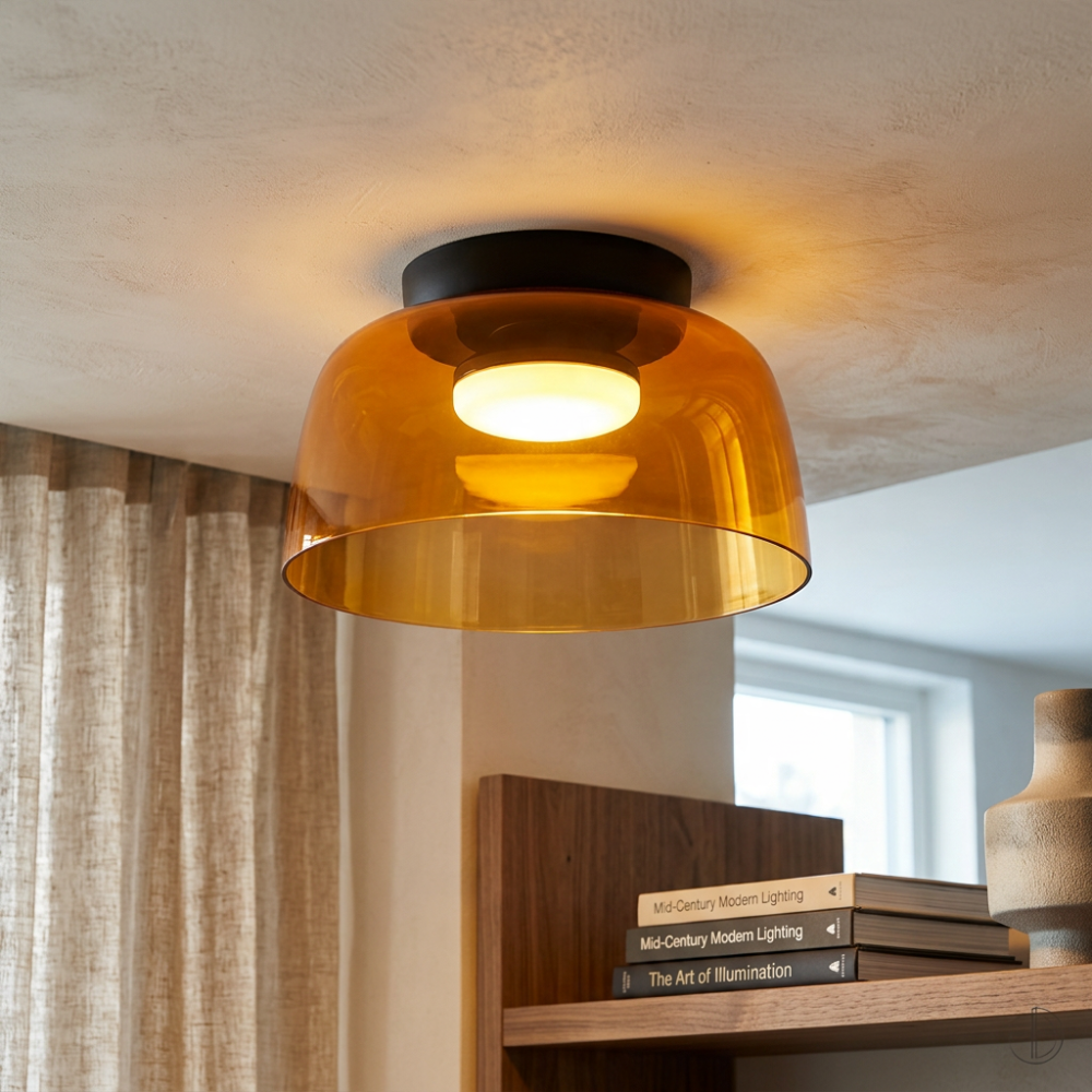 Minimalist Ceiling Light Integrated LED Smoked Glass  9999