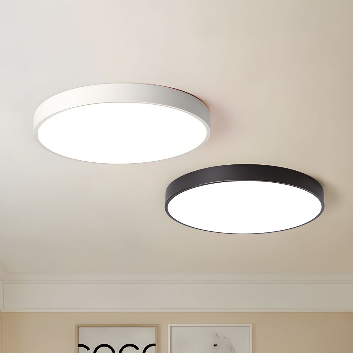 Minimalist Ceiling Light Metal Acrylic Adjustable Height 2