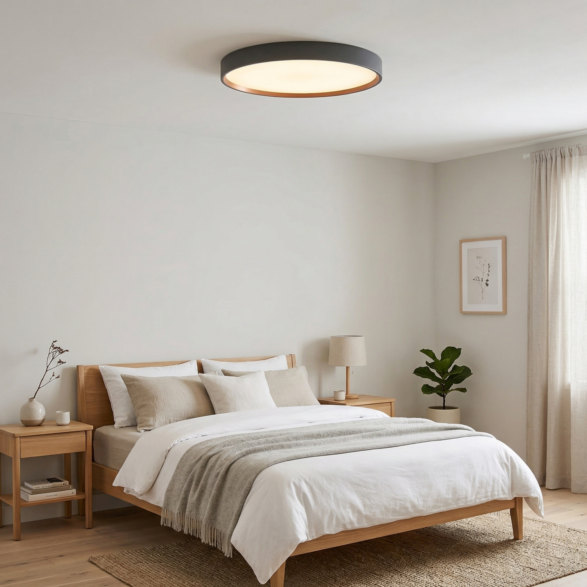Minimalist Ceiling Light Metal Acrylic Adjustable Height