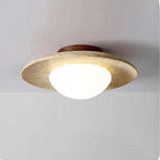 Minimalist Ceiling Light Natural Travertine Compact Design 2