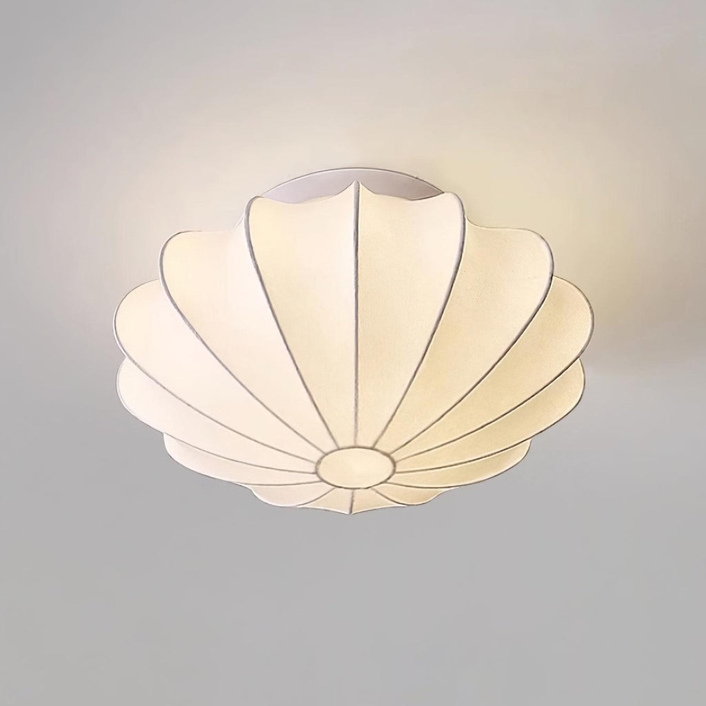 Minimalist Ceiling Light Steel Frame Elegant Silk Shade 10