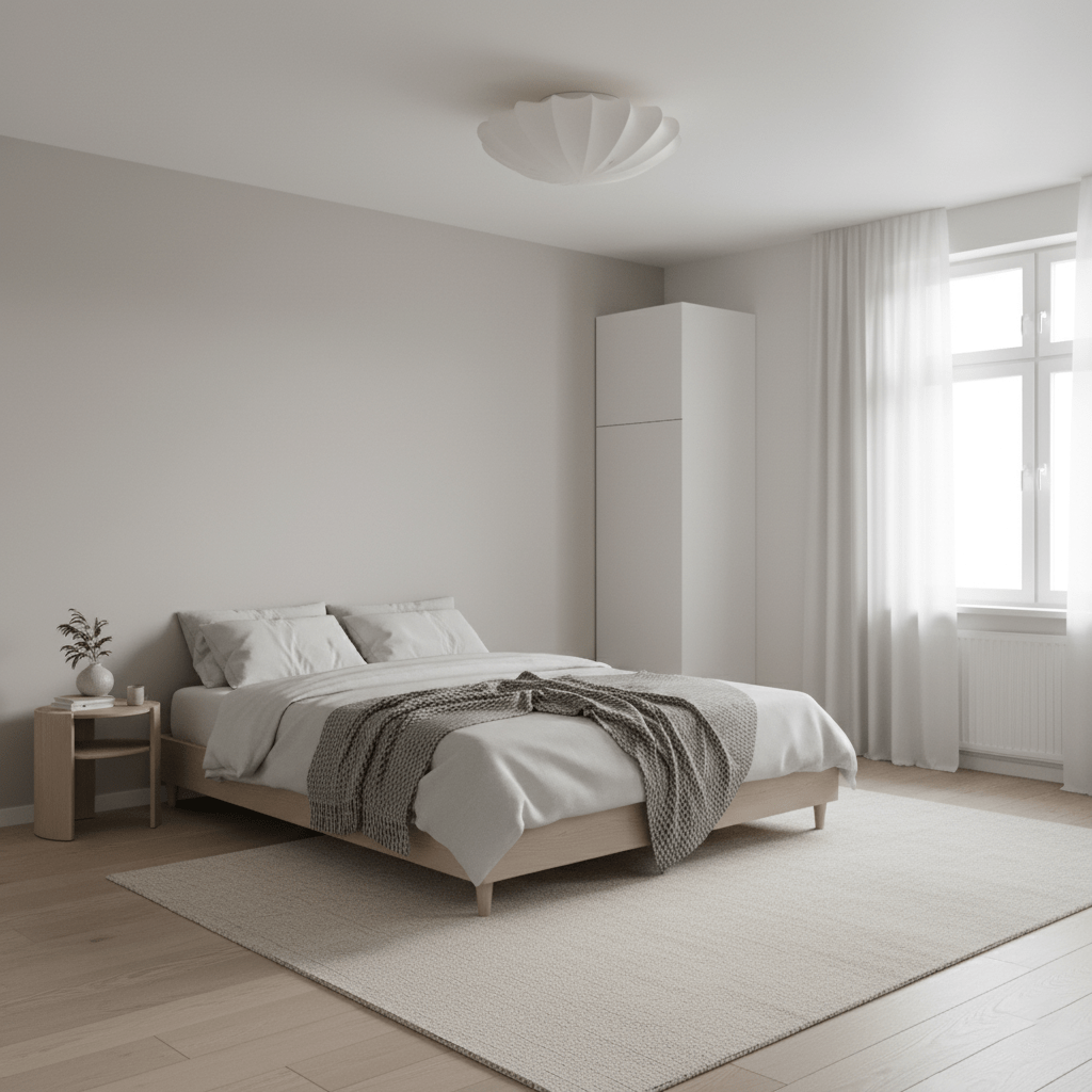 Minimalist Ceiling Light Steel Frame Elegant Silk Shade 7