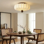 Minimalist Ceiling Light Wood Fabric Integrated LED Design 99