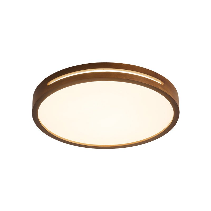 Minimalist Ceiling Light Wood Finish Dimmable LED Integrated 0