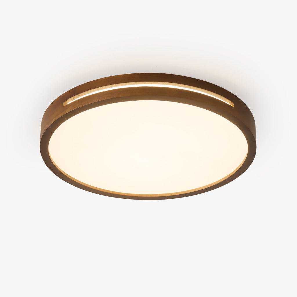 Minimalist Ceiling Light Wood Finish Dimmable LED Integrated 1
