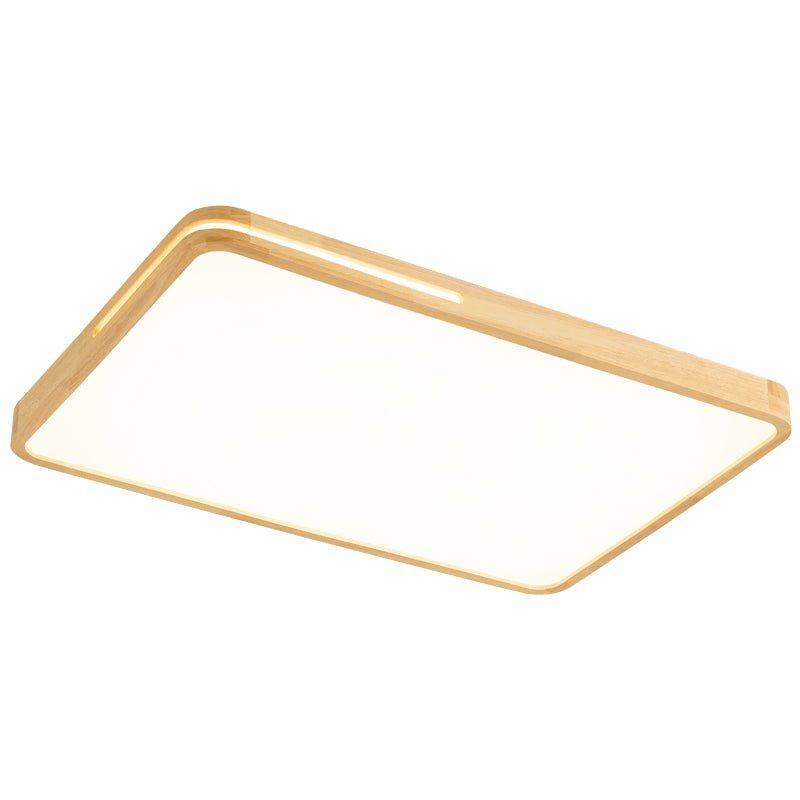 Minimalist Ceiling Light Wood Finish Dimmable LED Integrated 11