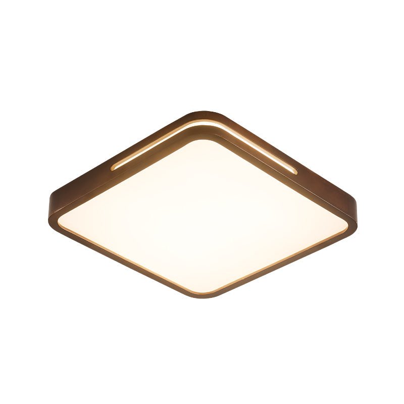 Minimalist Ceiling Light Wood Finish Dimmable LED Integrated 12
