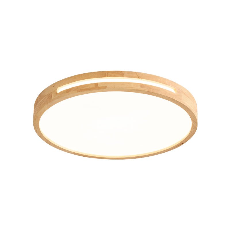 Minimalist Ceiling Light Wood Finish Dimmable LED Integrated 13
