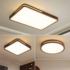 Minimalist Ceiling Light Wood Finish Dimmable LED Integrated 3