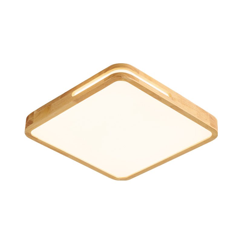 Minimalist Ceiling Light Wood Finish Dimmable LED Integrated 9