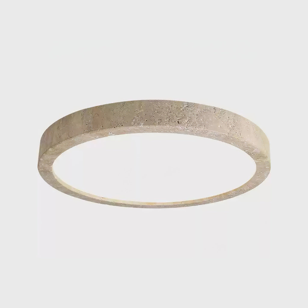Minimalist Ceiling Light Yellow Travertine Integrated LED 6
