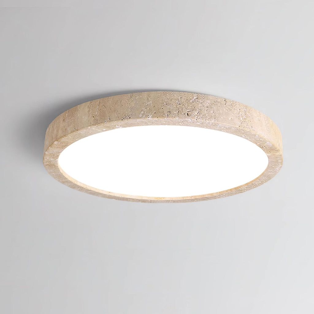 Minimalist Ceiling Light Yellow Travertine Integrated LED 7