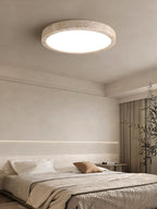 Minimalist Ceiling Light Yellow Travertine Integrated LED 8