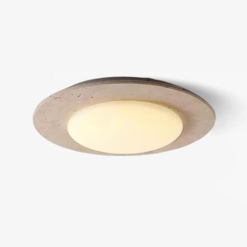 Minimalist Ceiling Light Yellow Travertine Solid Wood LED 0
