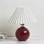 Minimalist Ceramic Table Lamp with Pleated Shade – Stylish Bedroom and Bedside Table Lamp in Multiple Colors 10