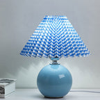 Minimalist Ceramic Table Lamp with Pleated Shade – Stylish Bedroom and Bedside Table Lamp in Multiple Colors 14