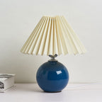 Minimalist Ceramic Table Lamp with Pleated Shade – Stylish Bedroom and Bedside Table Lamp in Multiple Colors 19