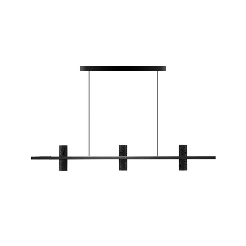 Minimalist Chandelier Black Travertine Copper Design 0