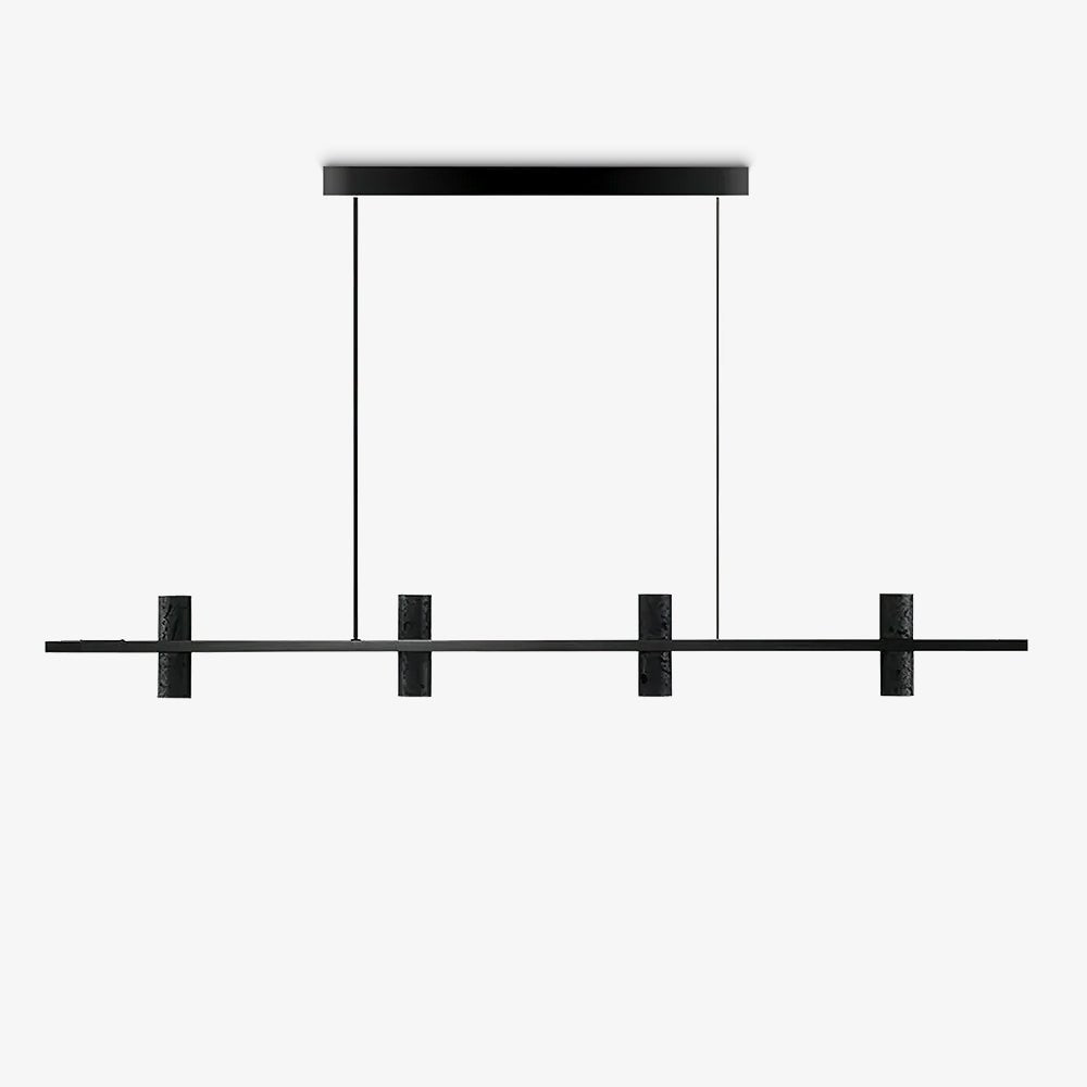 Minimalist Chandelier Black Travertine Copper Design 1