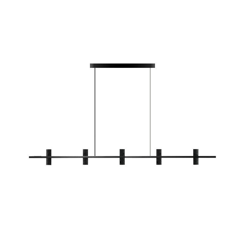 Minimalist Chandelier Black Travertine Copper Design 10