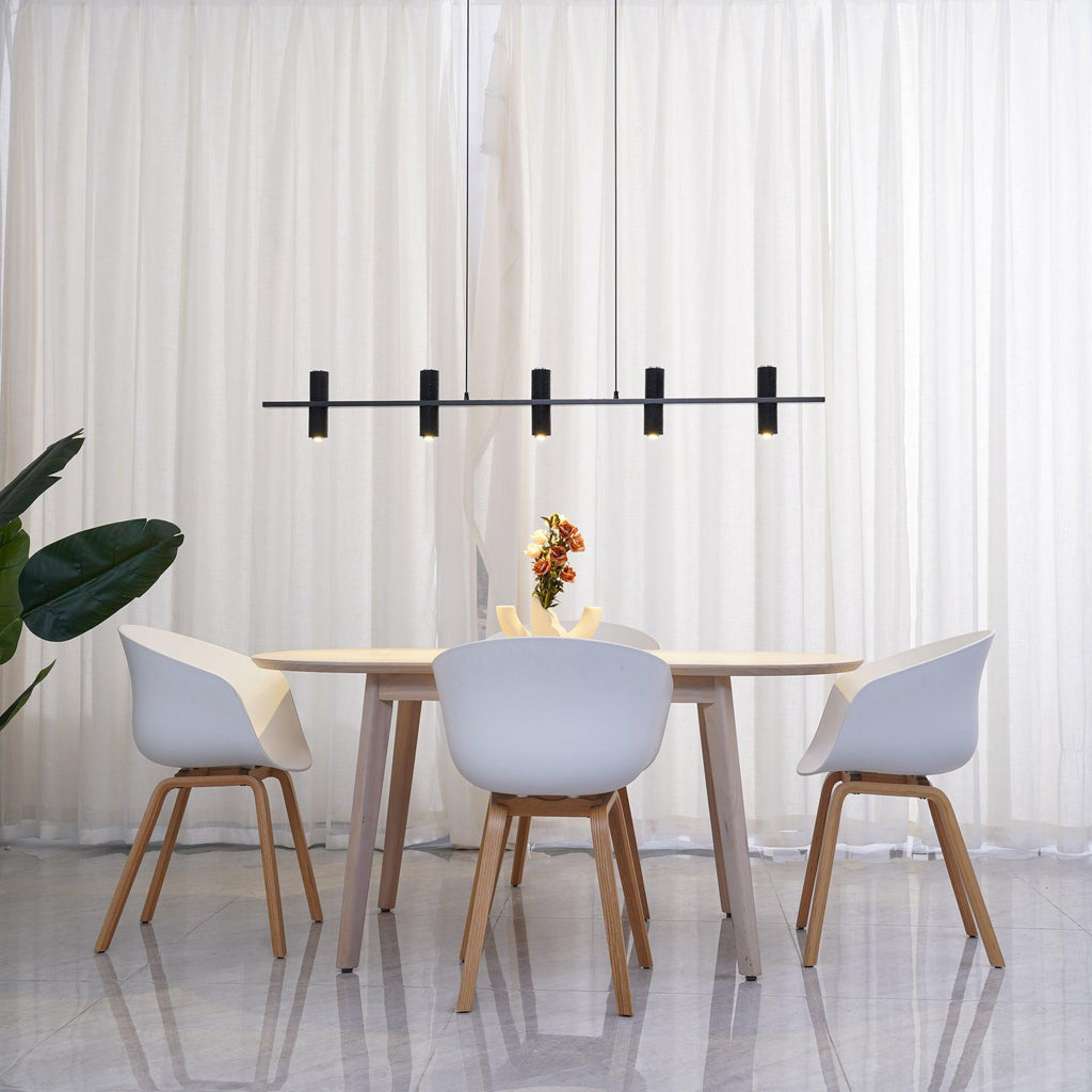 Minimalist Chandelier Black Travertine Copper Design 2