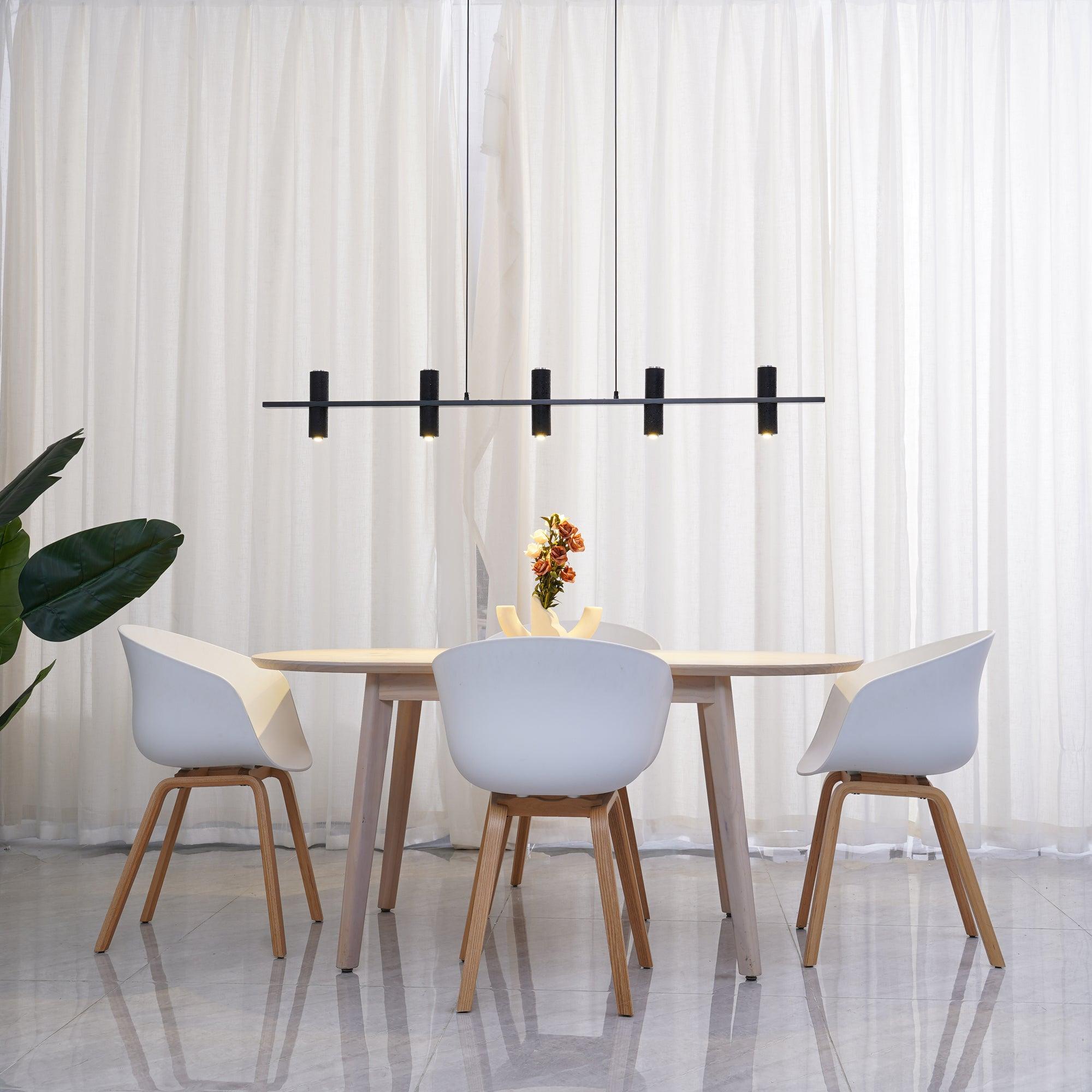 Minimalist Chandelier Black Travertine Copper Design 2