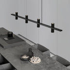 Minimalist Chandelier Black Travertine Copper Design 3