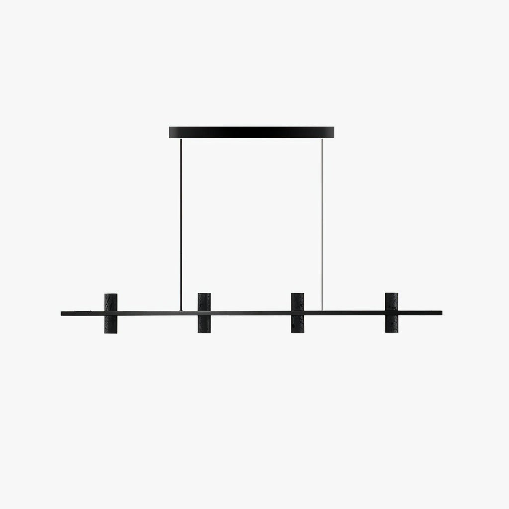 Minimalist Chandelier Black Travertine Copper Design 5